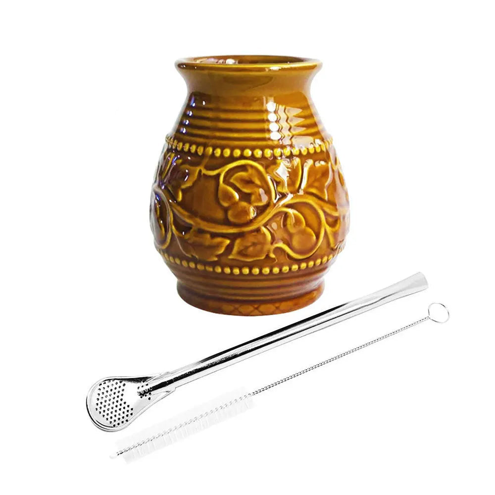 Calebasse maté en céramique avec bombilla Ma Théière