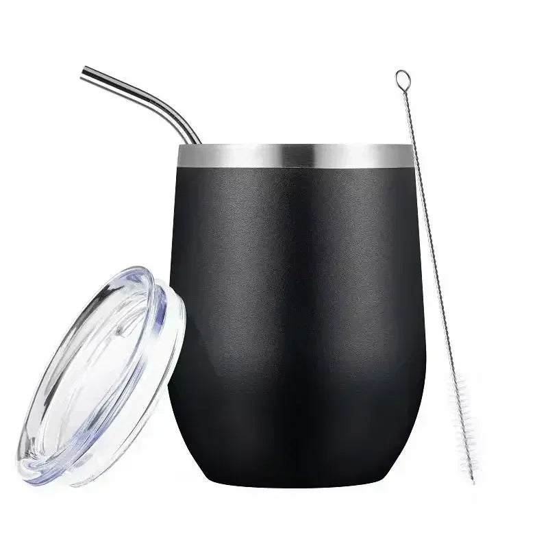 Calebasse maté en métal isotherme Noir Ma Théière