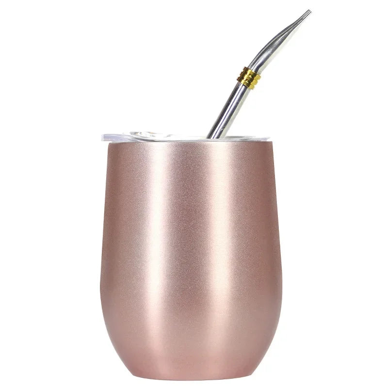 Calebasse maté en métal isotherme rose gold et bombilla Ma Théière