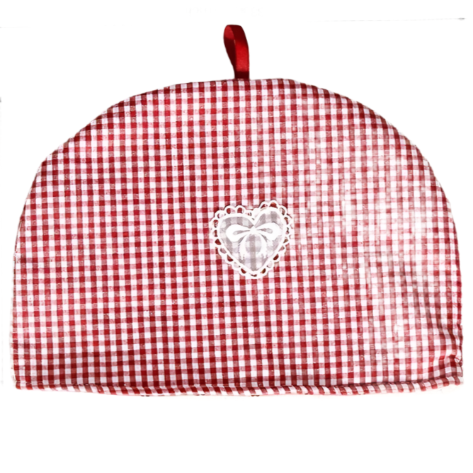 Couvre théière universel en coton isolant motif quadrillé