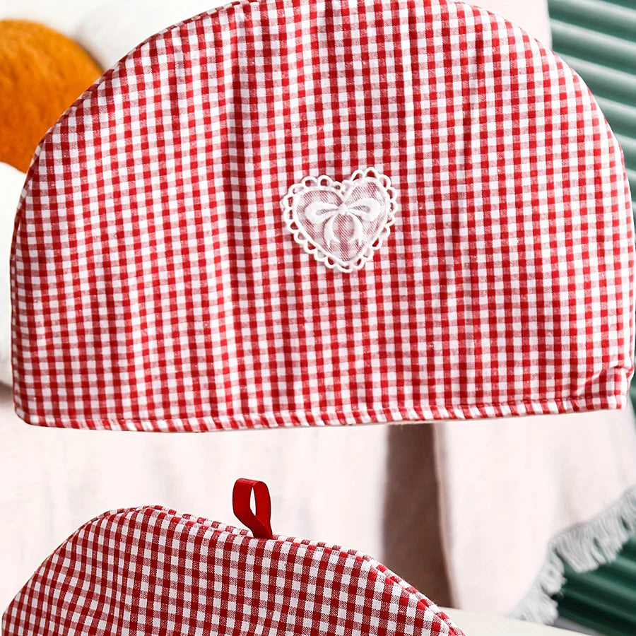 Couvre théière universel en coton isolant motif quadrillé Ma Théière