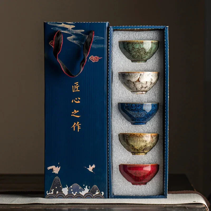 Ensemble de 5 tasses de thé en céramique - 100ML Ma Théière