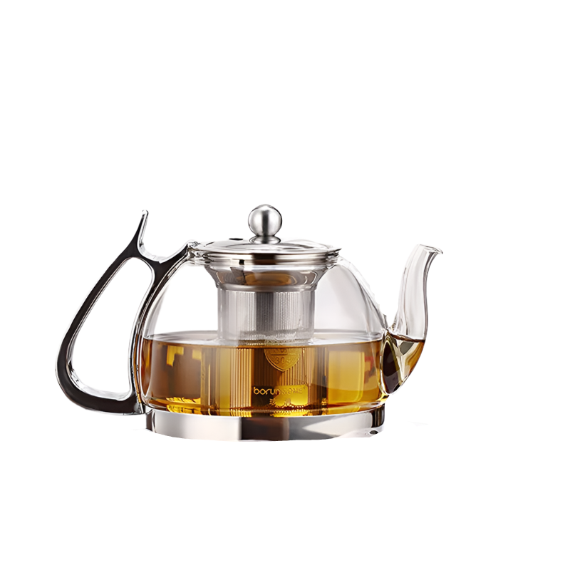 Ensemble théière en verre à induction et 2 tasses en verre