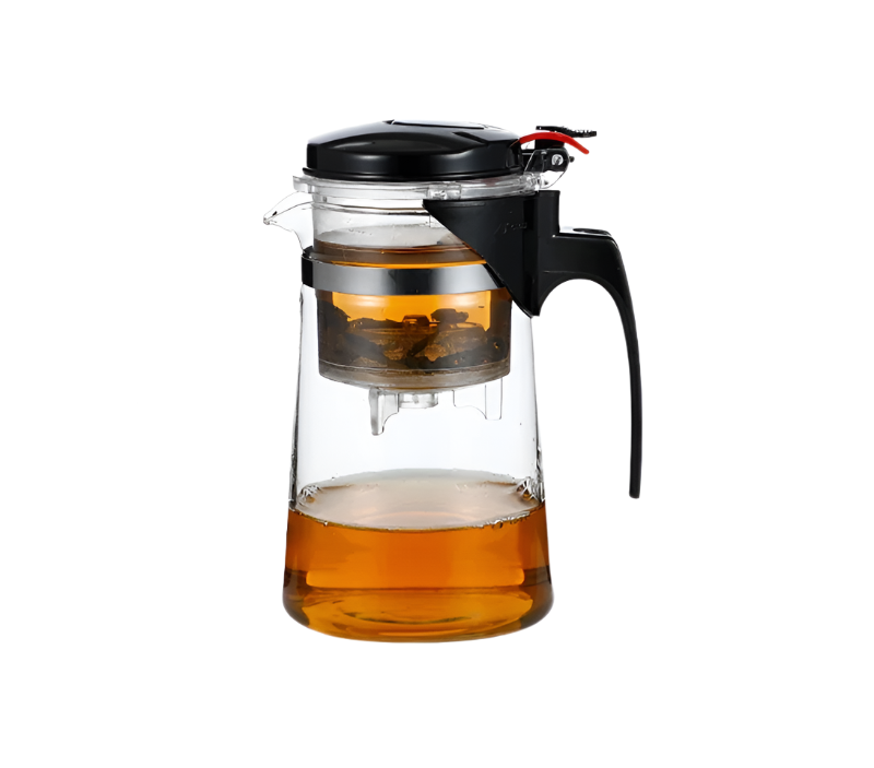Ensemble théière en verre avec infuseur et 2 tasses