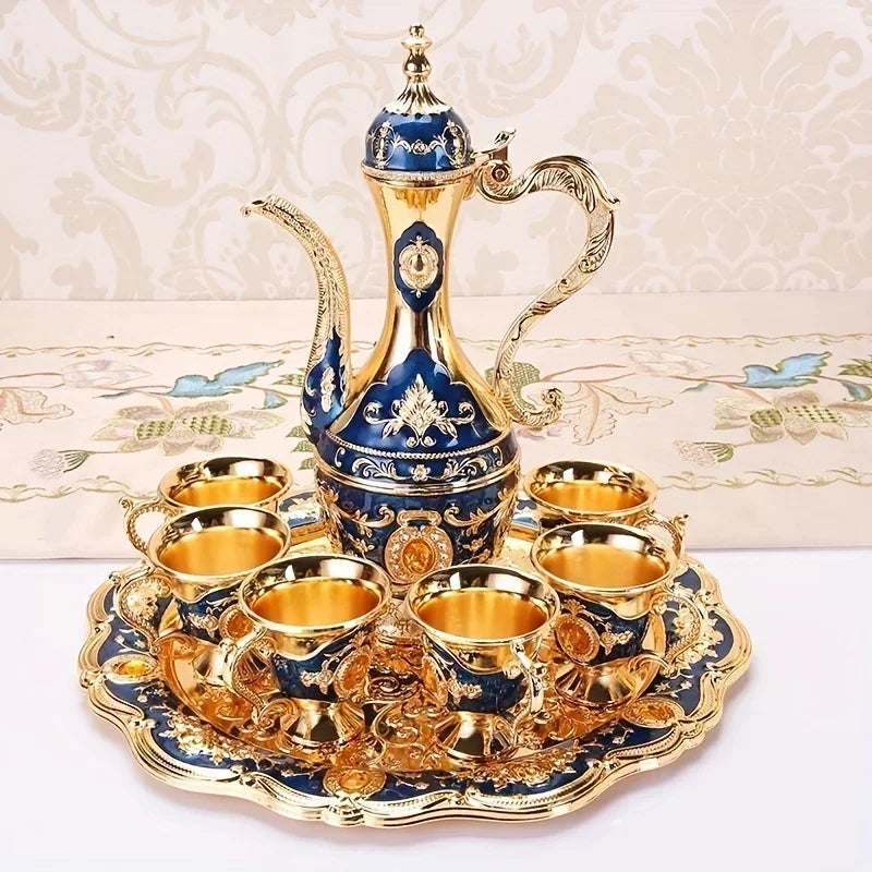 Ensemble théière + tasse + plateau en métal turque deluxe Ma Théière