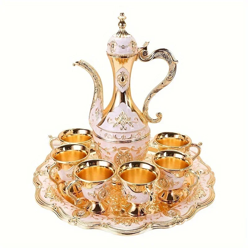Ensemble théière + tasse + plateau en métal turque deluxe Ma Théière