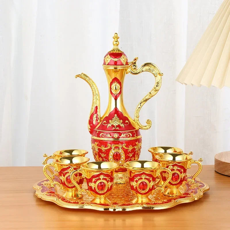 Ensemble théière + tasse + plateau en métal turque deluxe Ma Théière