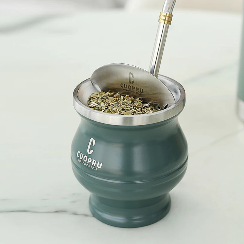 Kit calebasse maté en métal isotherme + bombilla maté + séparateur Ma Théière