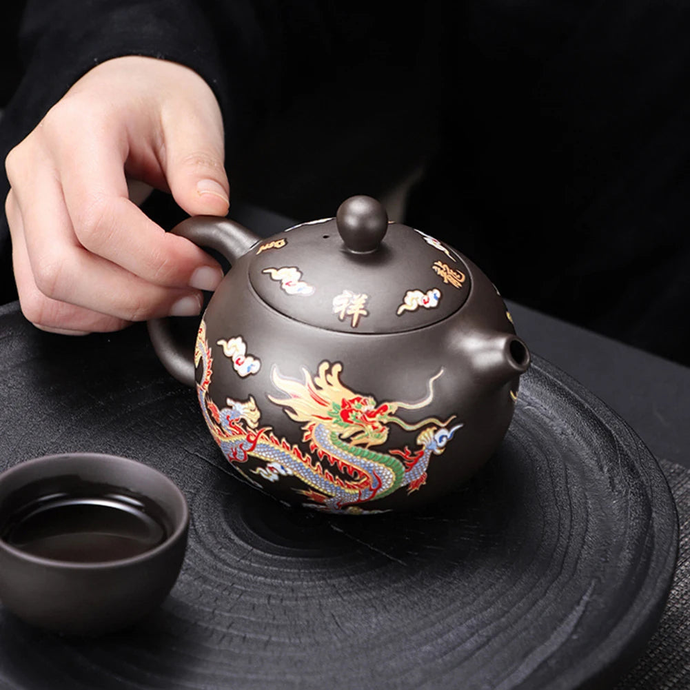 Service à thé en argile chinoise dragon mythique Ma Théière
