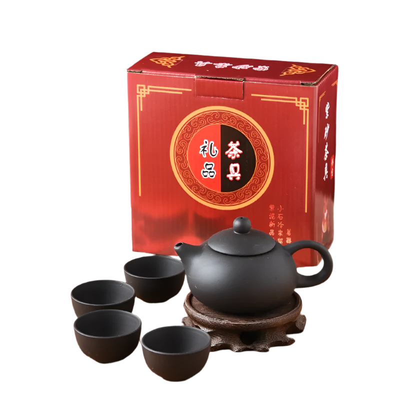 Service à thé en céramique chinoise + 4 tasses