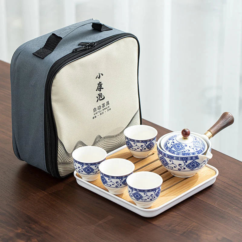 Service à thé en céramique chinoise avec sac Ma Théière