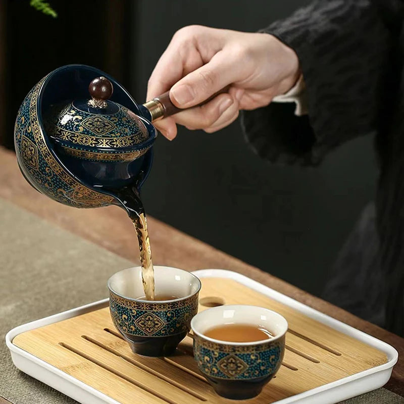 Service à thé en céramique chinoise avec sac Ma Théière