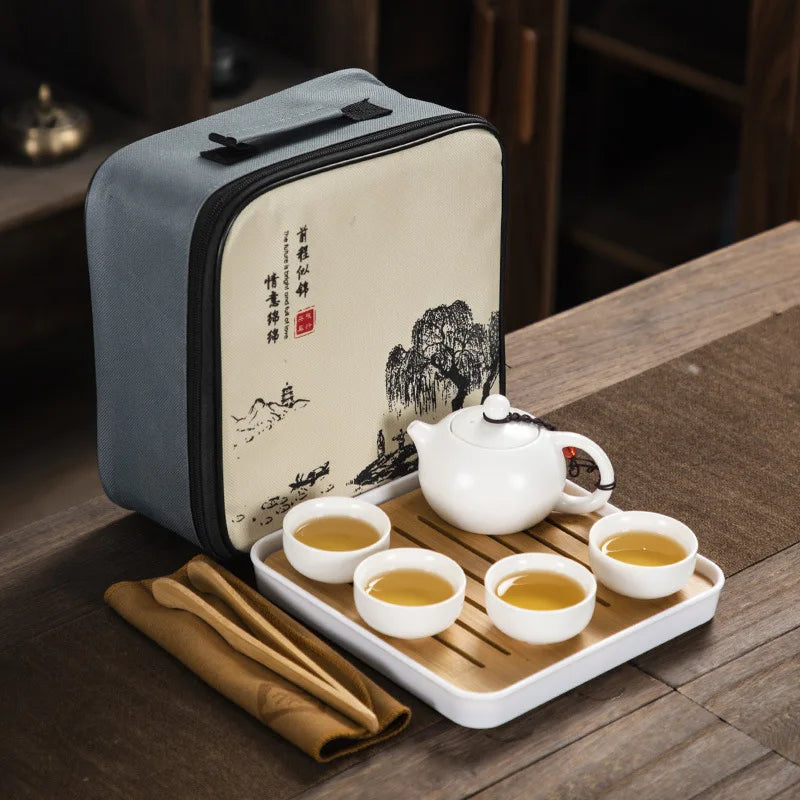 Service à thé en porcelaine japonaise 4 tasses - 200ml Blanc Ma Théière