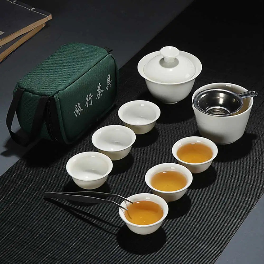 Service à thé en porcelaine style chinois 11 pièces Ma Théière