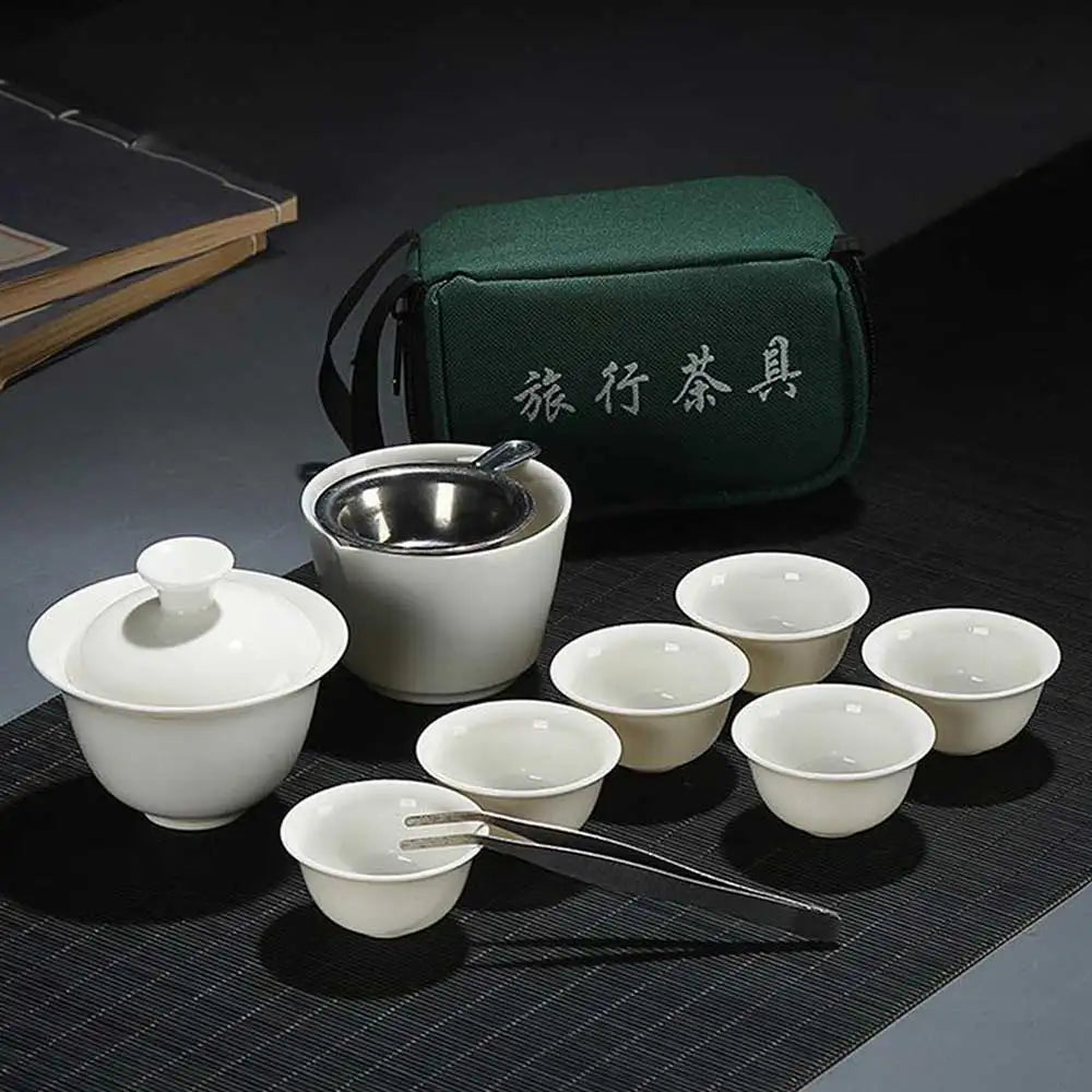 Service à thé en porcelaine style chinois 11 pièces Ma Théière