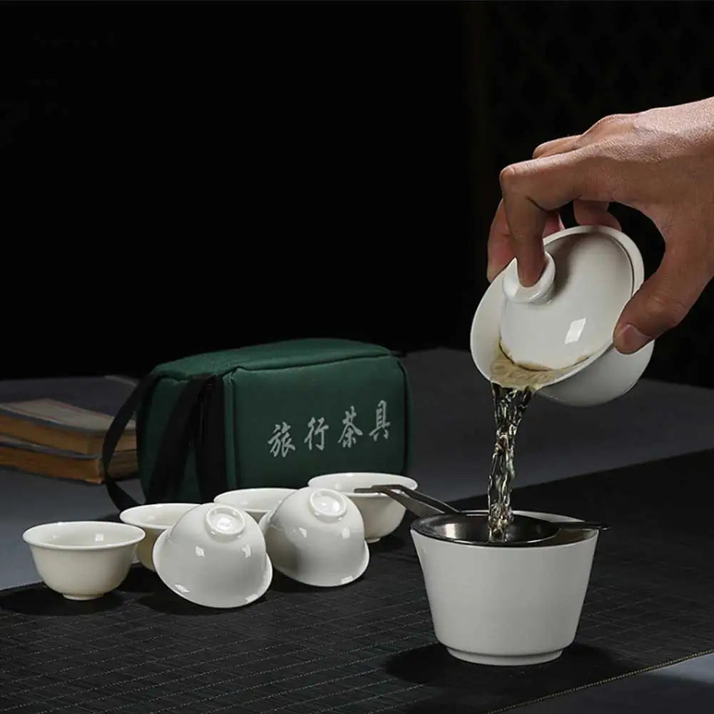 Service à thé en porcelaine style chinois 11 pièces Ma Théière