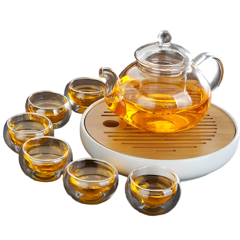 Service à thé en verre avec 6 personnes - 600ml