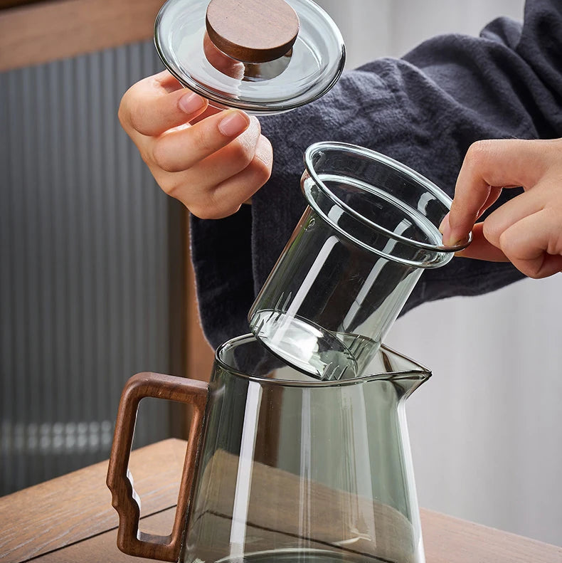 Service à thé en verre avec filtre + 2 tasses Ma Théière