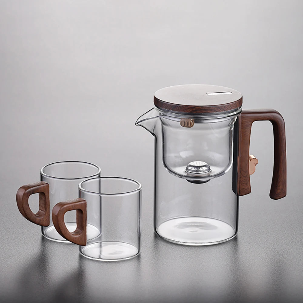 Service à thé en verre interrupteur magnétique + 2 tasses 520mL Ma Théière
