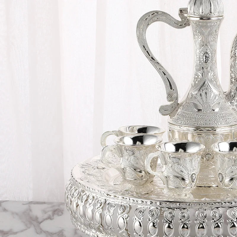 Service à thé marocain 6 personnes argenté - 250ml Ma Théière