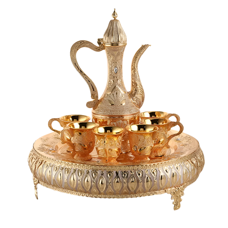 Service à thé marocain 6 personnes doré - 250ml