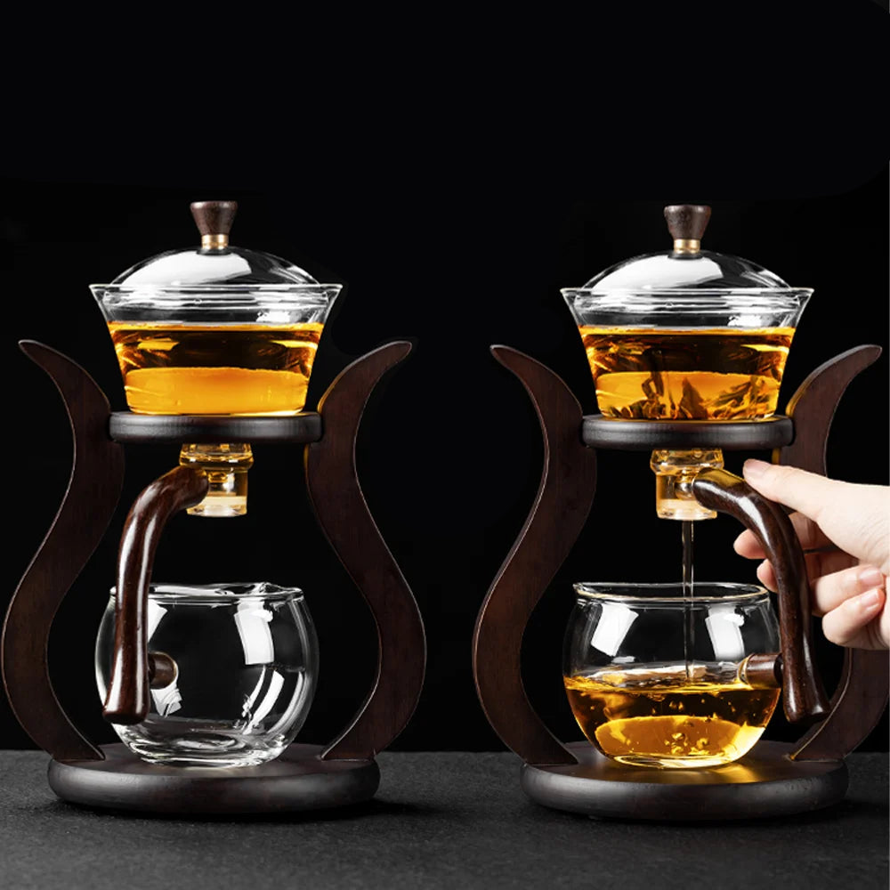 Service à thé : théière en verre turque double étage + 6 tasses + plateau Ma Théière