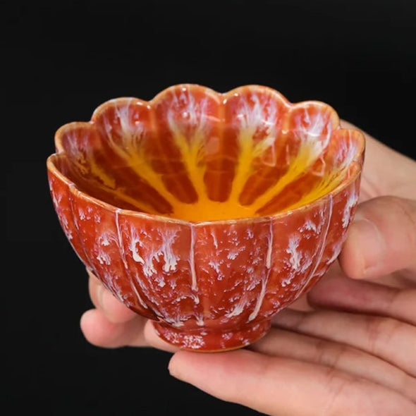 Tasse à thé en porcelaine orange - 85ML Ma Théière