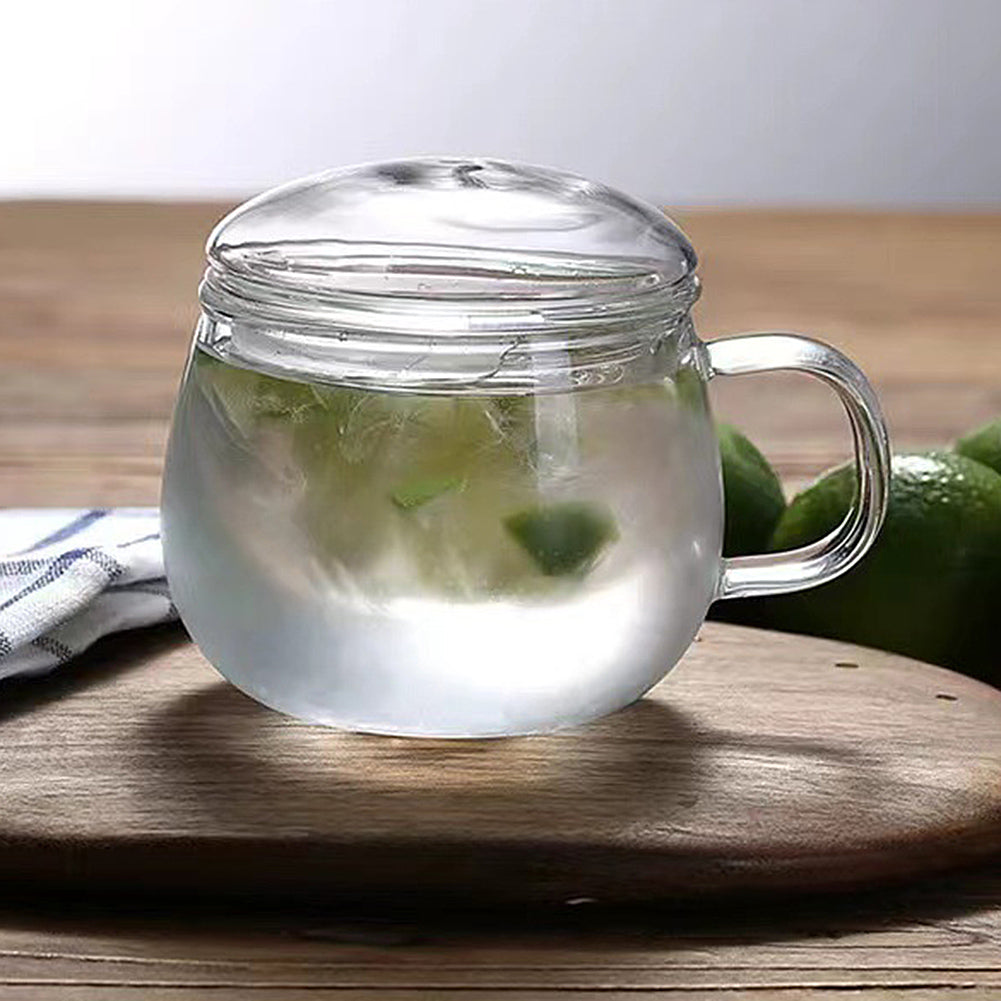 Tasse à thé en verre avec infuseur et couvercle rond - 350ml Ma Théière