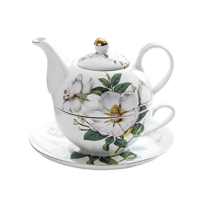 Théière anglaise 250ML + tasse en céramique 230ML fleurie