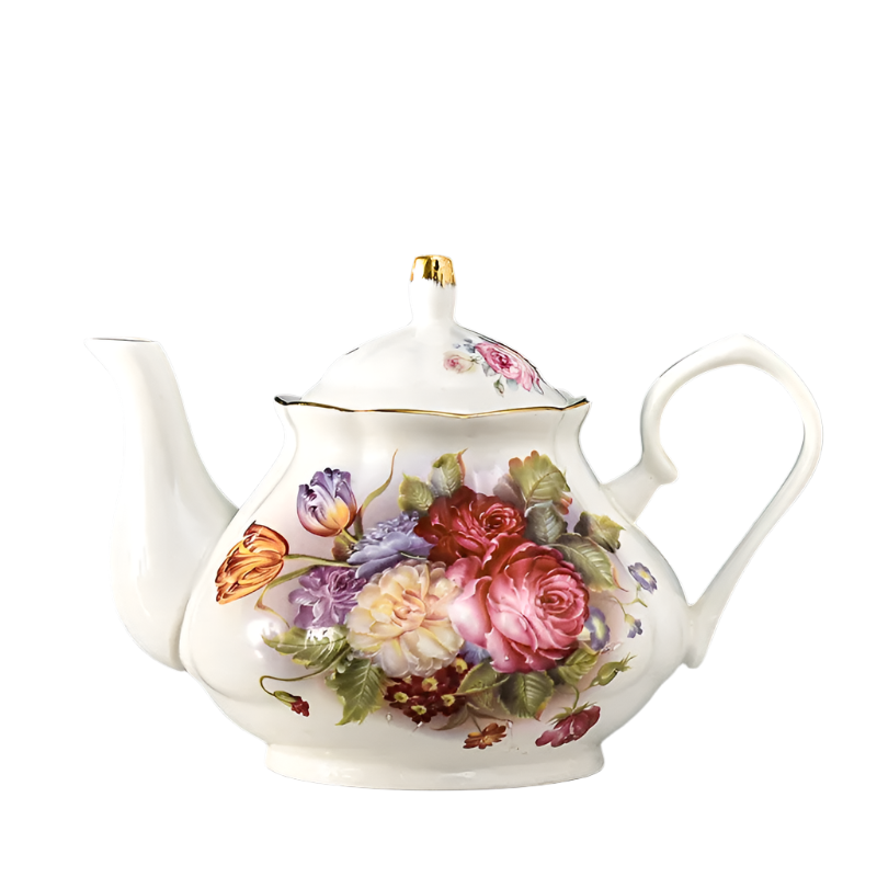 Théière anglaise en porcelaine bouquet de fleurs - 900ML