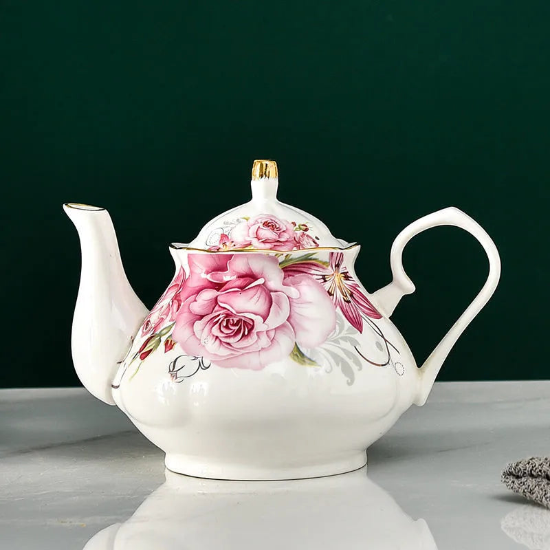 Théière anglaise en porcelaine bouquet de rose - 900ML Ma Théière