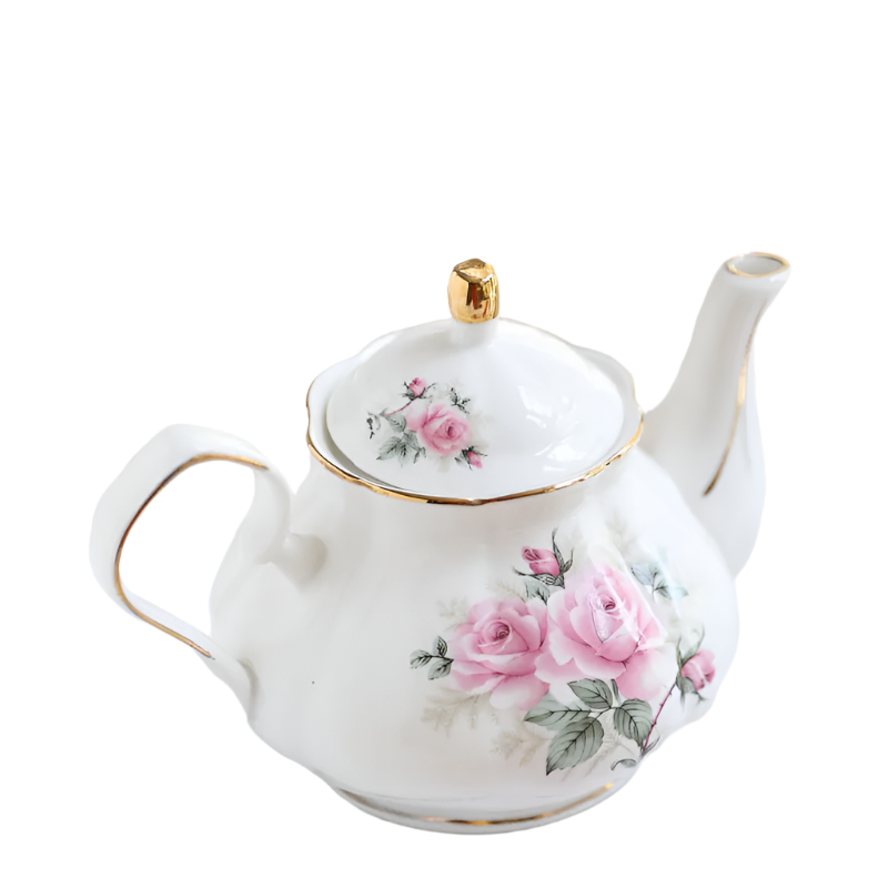 Théière anglaise en porcelaine rose - 500ML