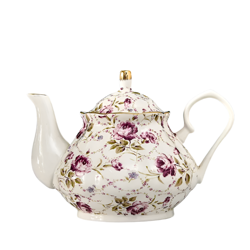 Théière anglaise en porcelaine violette - 900ML