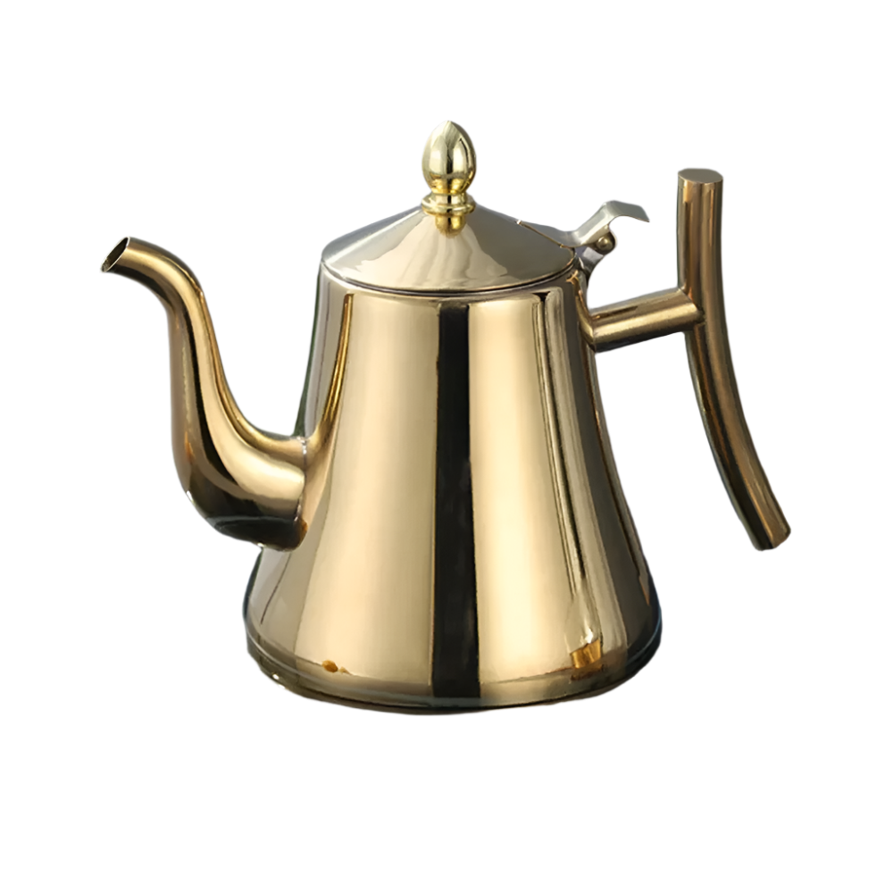 Théière en acier inoxydable marocaine or