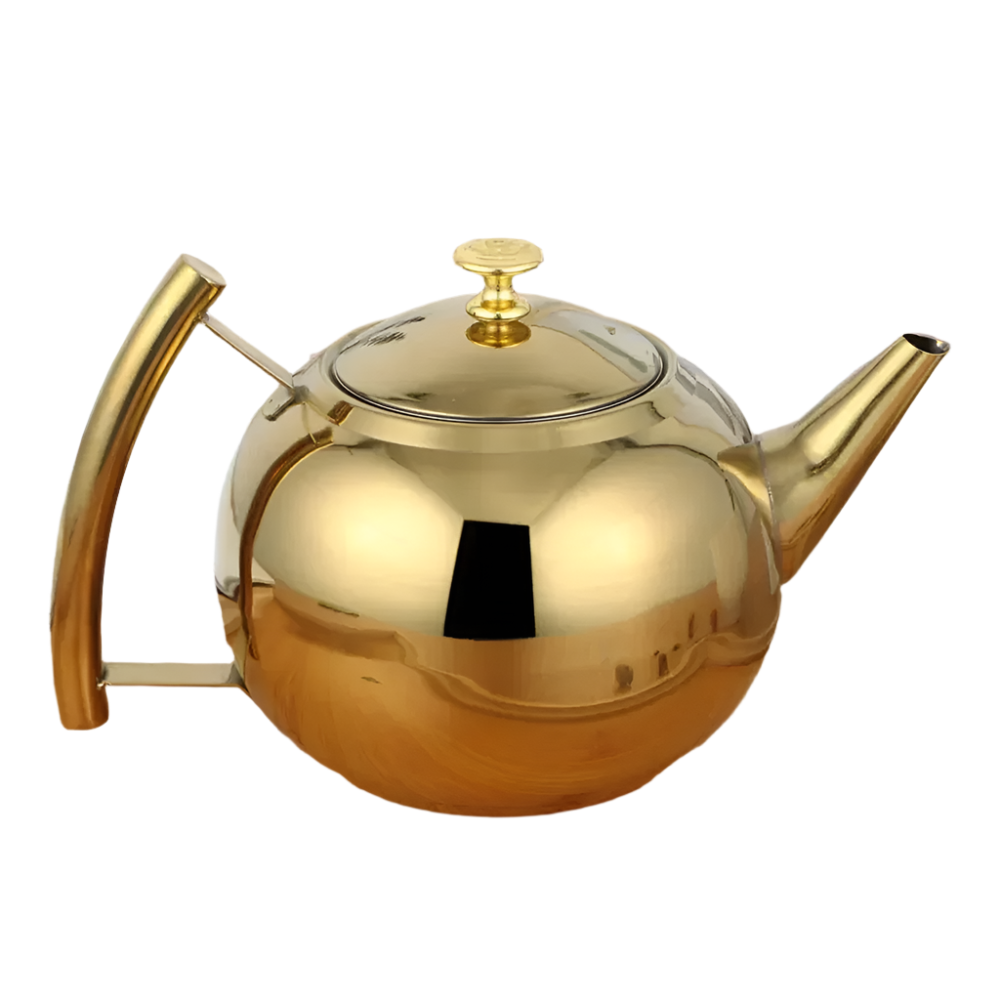 Théière en acier inoxydable marocaine or