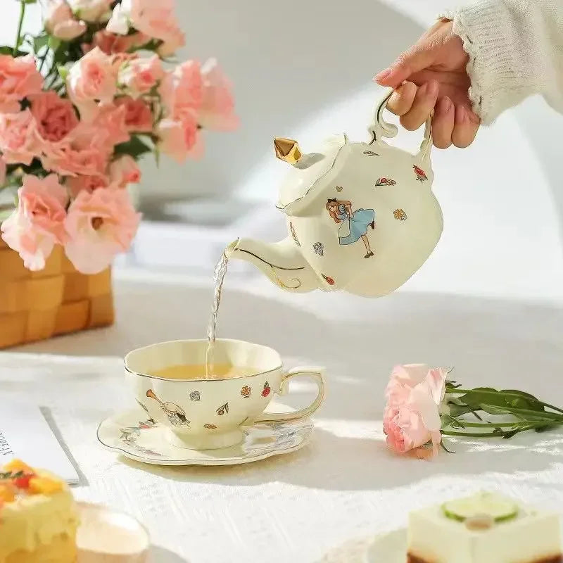 Théière en céramique alice au pays des merveilles + tasse Ma Théière