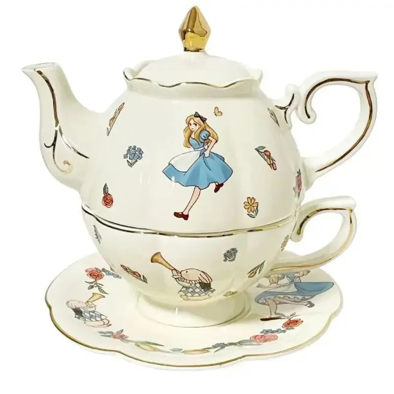 Théière en céramique alice au pays des merveilles + tasse Ma Théière