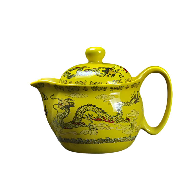 Théière en céramique avec filtre chinoise dragon jaune - 350ml