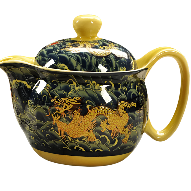 Théière en céramique avec filtre chinoise dragon vert - 350ml