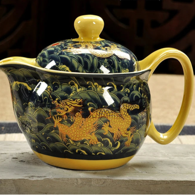 Théière en céramique avec filtre chinoise dragon vert - 350ml Ma Théière