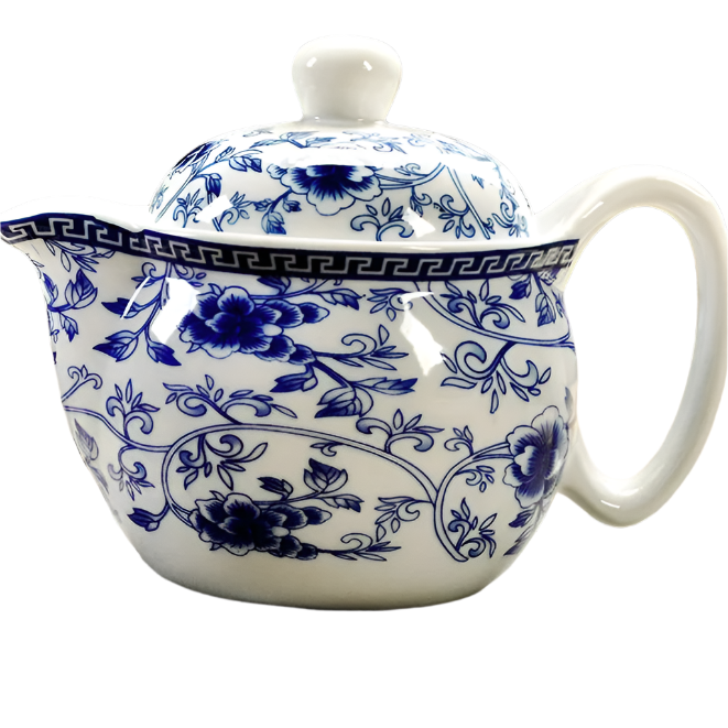 Théière en céramique avec filtre chinoise fleur bleue - 350ml