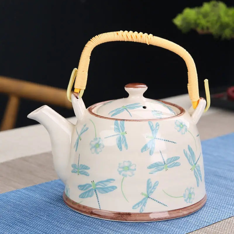 Théière en céramique bleue avec filtre libellule - 900ML Ma Théière