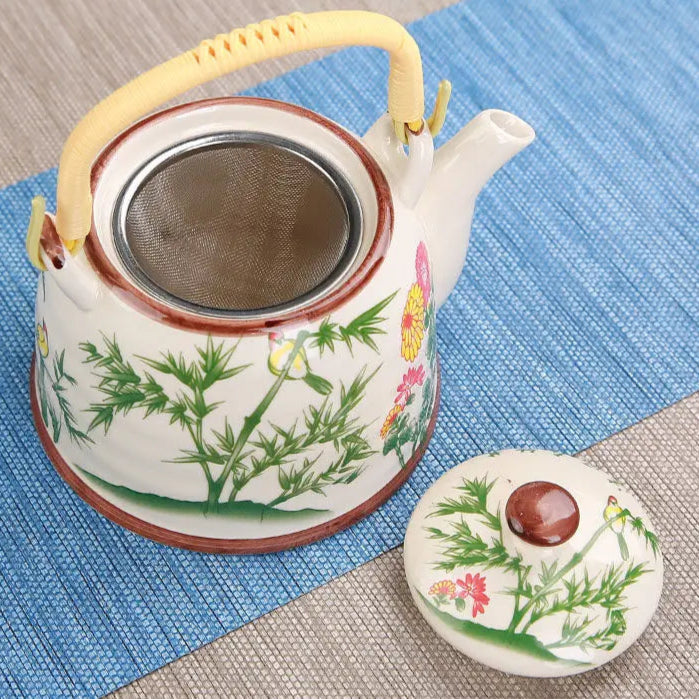 Théière en céramique bleue avec filtre Pâquerette - 900ML Ma Théière