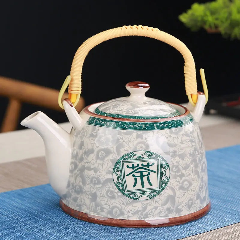 Théière en céramique bleue avec filtre symbole - 900ML Ma Théière