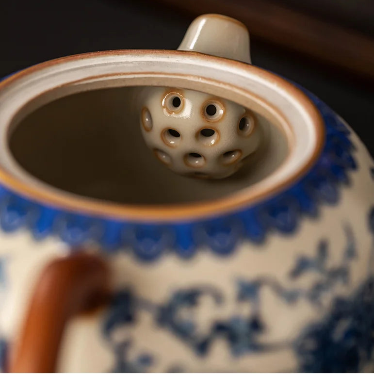 Théière en céramique chinoise authentique fleurs - 210ML Ma Théière