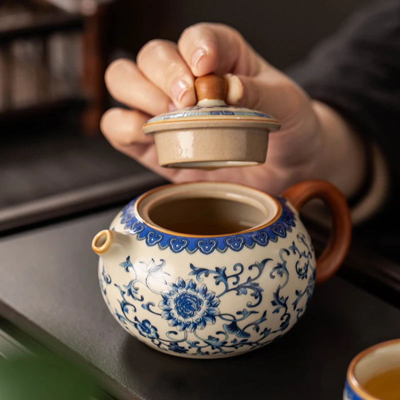 Théière en céramique chinoise authentique fleurs - 220ML Ma Théière