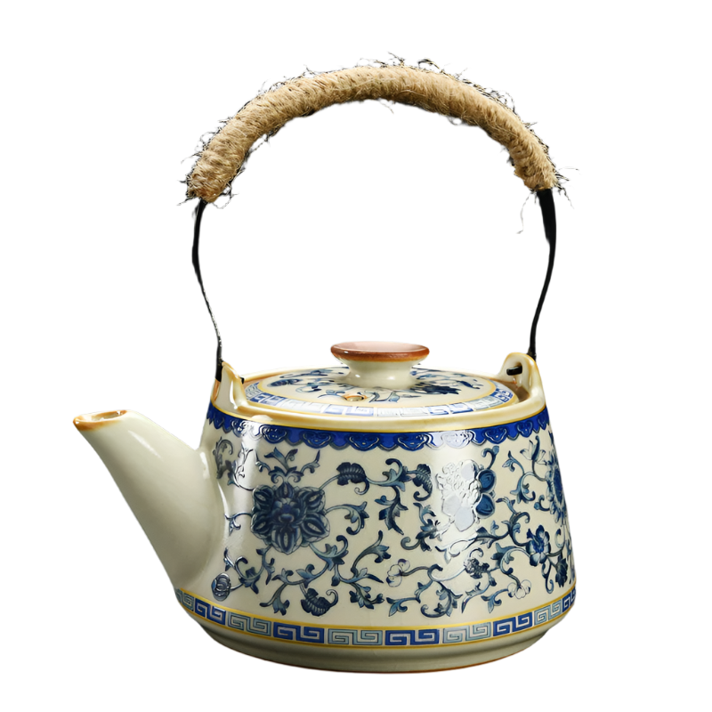 Théière en céramique chinoise authentique fleurs - 240ML