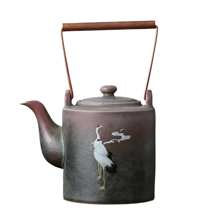 Théière en céramique chinoise poignée cuivre - 400ml