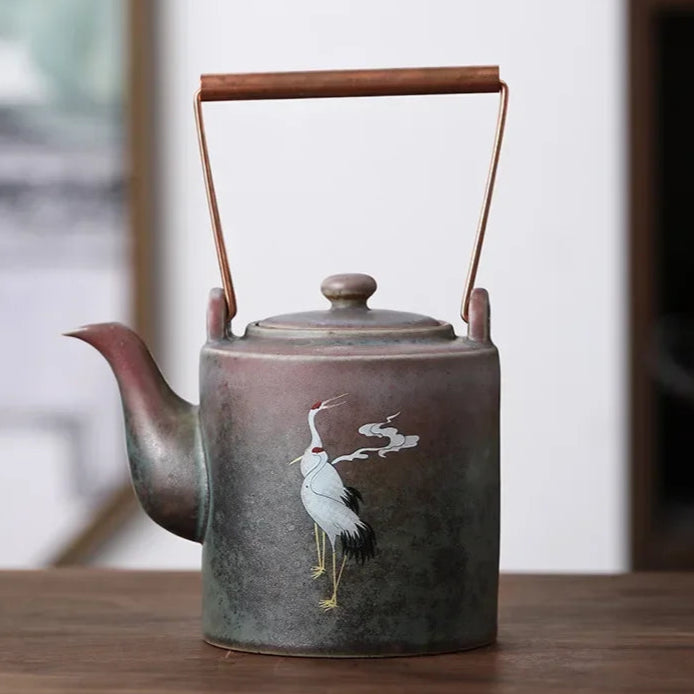 Théière en céramique chinoise poignée cuivre - 400ml Ma Théière