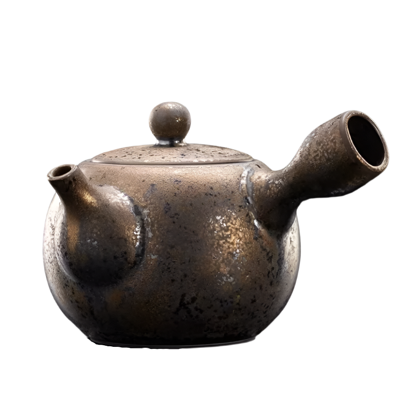 Théière en céramique émaillée en rouille chinoise double bec